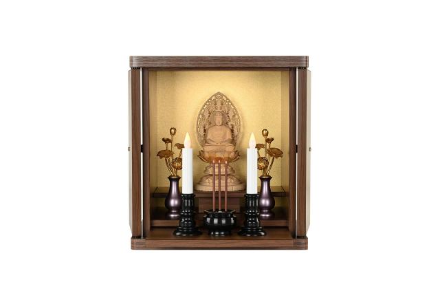 都市工房 仏壇 引き出し/扉/保証付 モダン ミニ シンプル コンパクト (ウォールナット色) 14号_3