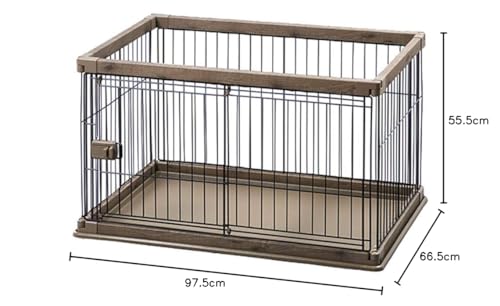 アイリスオーヤマ 犬 組み立て サークル ウッディサークル ロータイプ ブラウン 小型犬用 幅97.5×奥行66.5×高さ55.5cm PWSR-960L_7