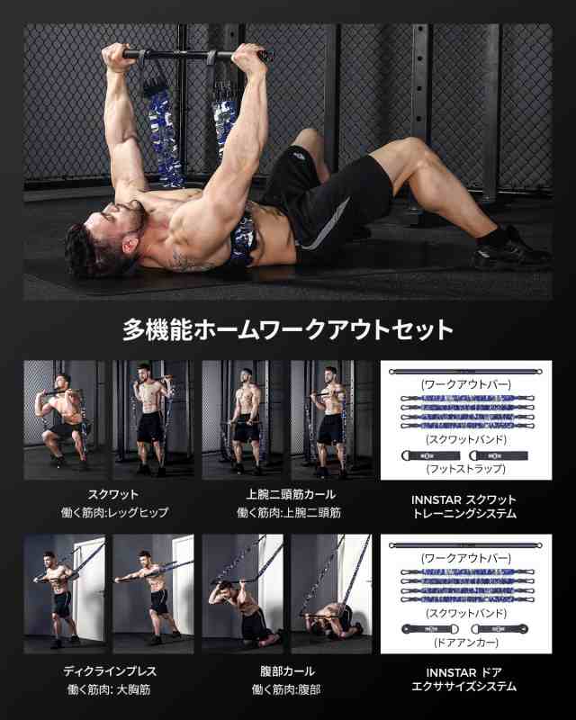 INNSTAR 筋トレ チューブ ゴムチューブ 筋トレ/調節可能なベンチ