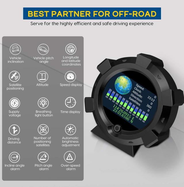 OBEST X95 多機能メーター コンパス GPS スピードメーター自動車傾斜計