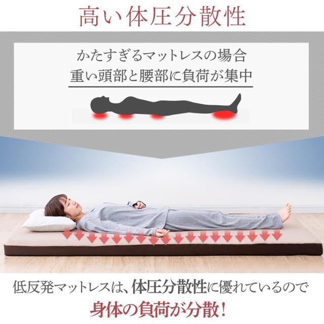 アイリスオーヤマ もっちり低反発マットレス 厚さ8cm 高密度ウレタン45D やわらか85N 復元率98% メッシュ側生地 ムレにくい凹凸プロファの通販は