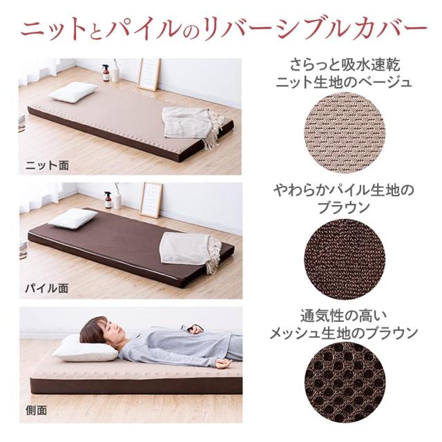 アイリスオーヤマ もっちり低反発マットレス 厚さ8cm 高密度ウレタン45D やわらか85N 復元率98% メッシュ側生地 ムレにくい凹凸プロファの通販は