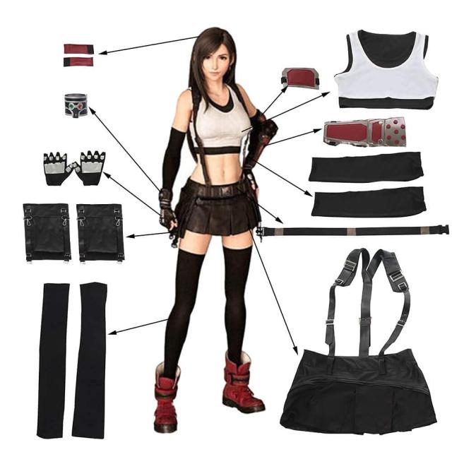 未使用新品　コスプレ　FF7　ティファ　ナース　黒　Ｓサイズ NSPSTT] ティファ コスプレ 格闘服 FF7 コスプレ衣装 イベント