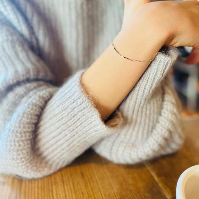 FANCIME プラチナ 笑顔 横ライン ブレスレット レディース Pt950