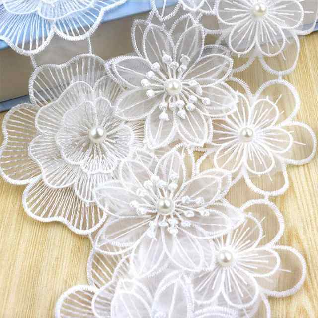 Hakona 花 レース アップリケ ワッペン 花 刺繍セット おしゃれ