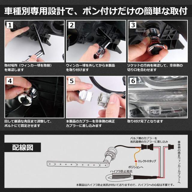 エルグランド E52 LEDウィンカー ポジションキット 流れる シーケンシャルウィンカー 機能付き ハイフラ防止 抵抗内蔵 ニッサン エルグラ