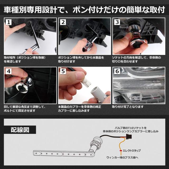 ヴェルファイア 20系 LED 空間的関係照明ランプ シーケンシャルウィンカー 役立つこと付き添い人 20系ヴェルファイア vellfire 前期/後期 専用一部分 LED