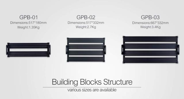 Guitto ギターエフェクター ペダルボード クランプブロック固定効果 アルミニウム合金超軽量キャリングバッグ付き (小) 黒_6