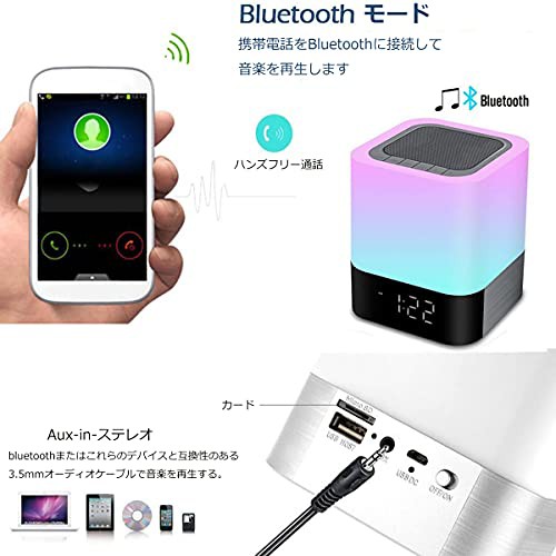 Bluetooth スピーカー 誕生日プレゼント 48色変換 ベッドサイドランプ ...