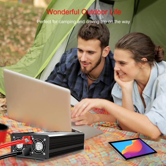 Xijia 正弦波dc-acコンバーター 24v 正弦波 50 60切り替え 瞬間最大4000W,カーインバーター,AC コンセント×2 非常電源・に 防災 太陽光_7