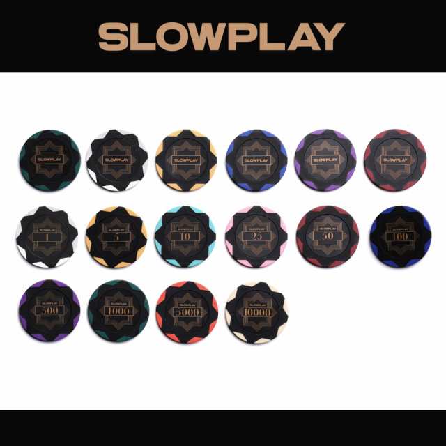 SLOWPLAY Nashクレイポーカーチップ 14g 重量感あるクレイチップ 40mm