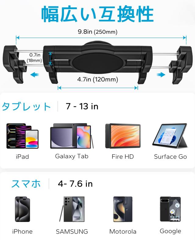 woleyi 車載ホルダー トラック シートレール用 タブレットホルダー