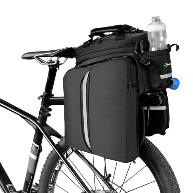 ROCKBROSリアバッグ 自転車 パニアバッグ 自転車サイドバッグ 大容量 17L-35L拡張可能 仕切り板/防水カバー付き 多機能 カメラバッグ ツ_2