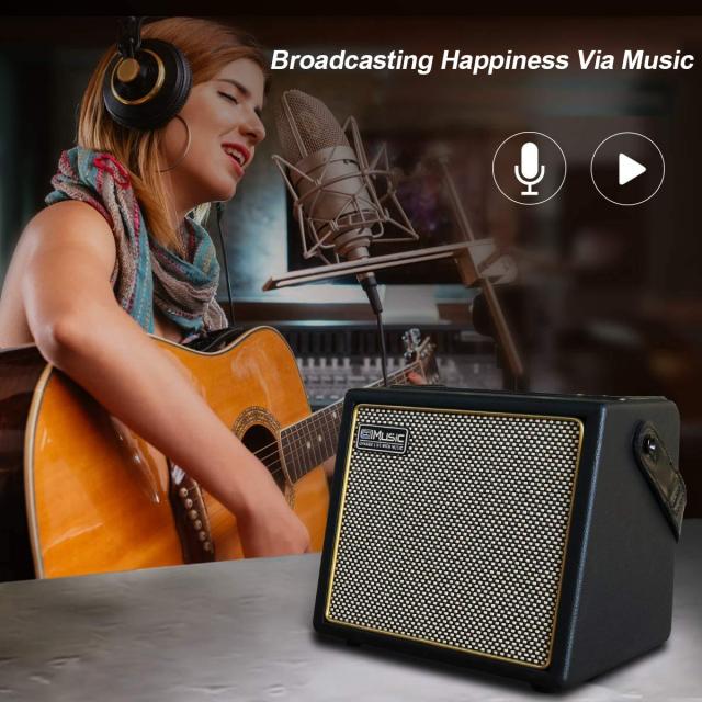 Coolmusic BP MINI アコースティック ギター アンプ、30 ワット BT スピーカー マイク入力付き充電式ポータブル アンプ ボリューム バス_2