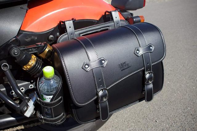 KEMIMOTO サイドバッグ 10L バイク用 サドルバッグ バック 防撥水 防水 ドリンクホルダー付属 小物収納 ブラック レブル250 500 1100対応_4