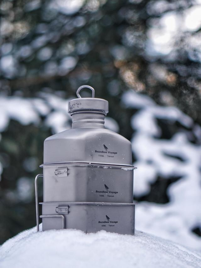 Boundless Voyage チタン ミリタリーキャンティーンボトル 1100ml 大