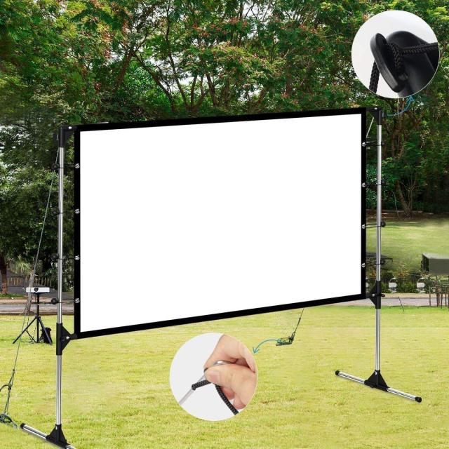 スクリーン 120インチ 16:9 プロジェクタースクリーン スタンド付き 自立式スクリーン projector screen スクリーン 壁掛け 持ち運び 折_3