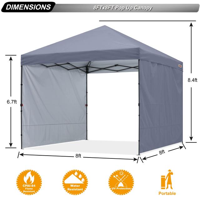 ABCCANOPY タープテント ワンタッチ サイドシート2枚付き センター