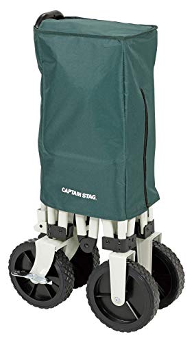 キャプテンスタッグ(CAPTAIN STAG) アウトドアワゴン CS 収束型 4輪キャリー 収納バッグ付き 前輪ストッパー付き グリーン UL-1055 幅100_3