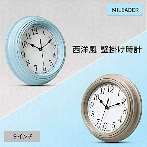 MILEADER 壁掛け時計 西洋風 ヨーロピアン風 掛時計 アンティーク調 連続秒針 静音 プラチック枠 ウォールクロック おしゃれ レトロ  9イ｜au PAY マーケット