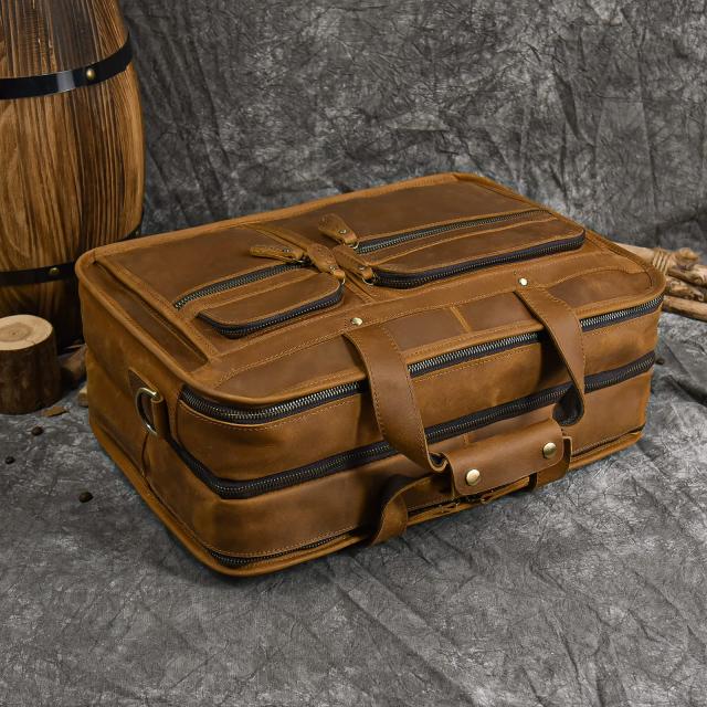 Luufan] ビジネスバッグ 本革 メンズ 大容量 3収納室 ビジネス鞄 16