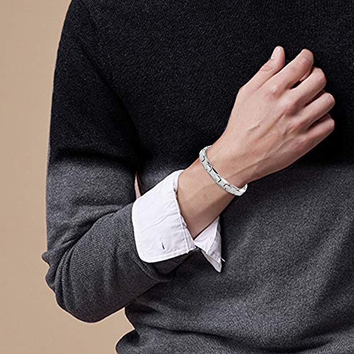 [はち] 12粒 純度99.99％ ゲルマニウム ブレスレット メンズ 静電気除去ブレスレット タングステン シルバージュエリー (20.5 cm) はち] 12粒 純度99.99％ ゲルマニウム ブレスレット メンズ 静電気除去