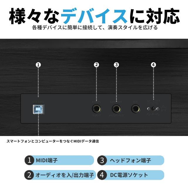 ハンマーアクション 電子ピアノ】KIMFBAY 電子ピアノ 88鍵盤 木製 電子