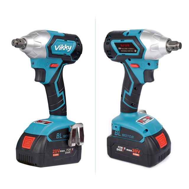 Vikky1 / 2インチ20Vコードレスインパクトレンチ4.2Ahブラシレス4スピードスクエアインターフェースインパクトレンチコンビネーションキ