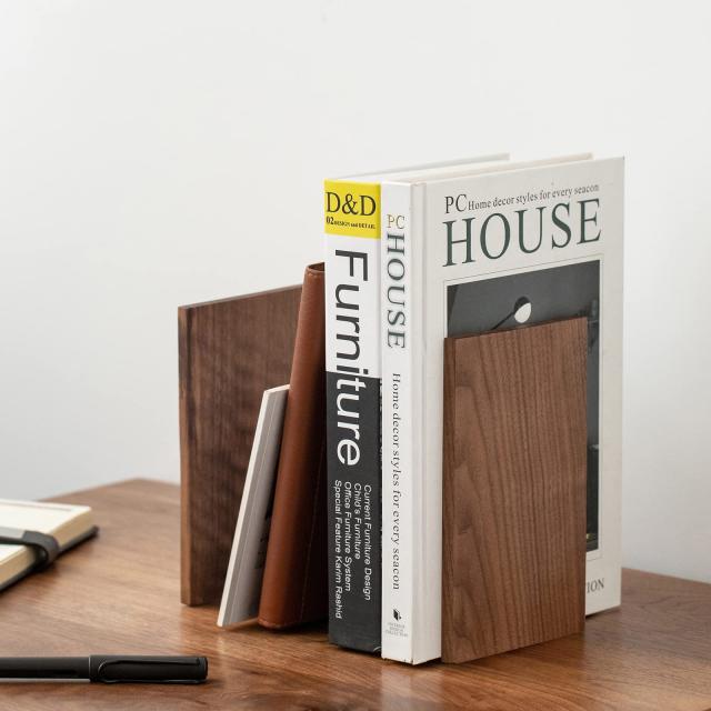 Muso Wood 木製 ブックエンド 厚い 倒れない 本立て おしゃれ ブック