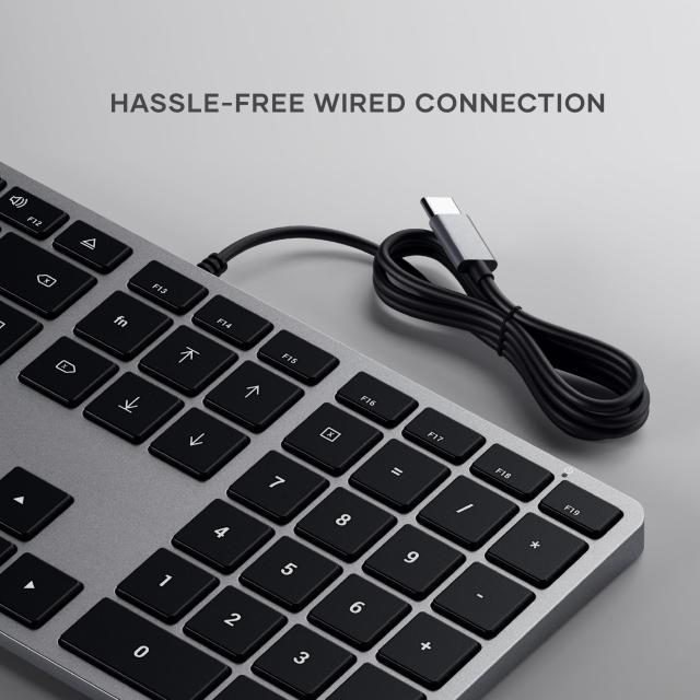 Satechi スリム W3 USB-C キーボード 有線 バックライト US配列 テンキー付き, 有線キーボード (MacBook Pro, iMac, Mac Mini など Macデ_2