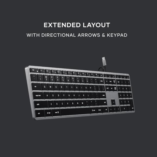 Satechi スリム W3 USB-C キーボード 有線 バックライト US配列 テンキー付き, 有線キーボード (MacBook Pro, iMac, Mac Mini など Macデ_3