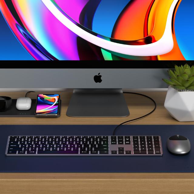 Satechi スリム W3 USB-C キーボード 有線 バックライト US配列 テンキー付き, 有線キーボード (MacBook Pro, iMac, Mac Mini など Macデ_5