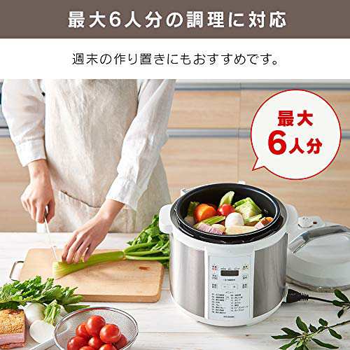 アイリスオーヤマ 電気圧力鍋 圧力鍋 6L 低温調理可能 予約調理