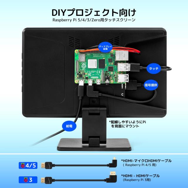 Raspberry Pi用モニター 10.1インチ KOGODA ケース付き IPSパネル