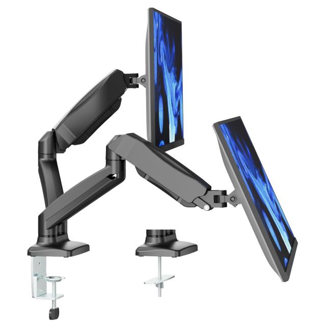 METIYA モニターアーム デュアル 2画面 ディスプレイアーム ガス