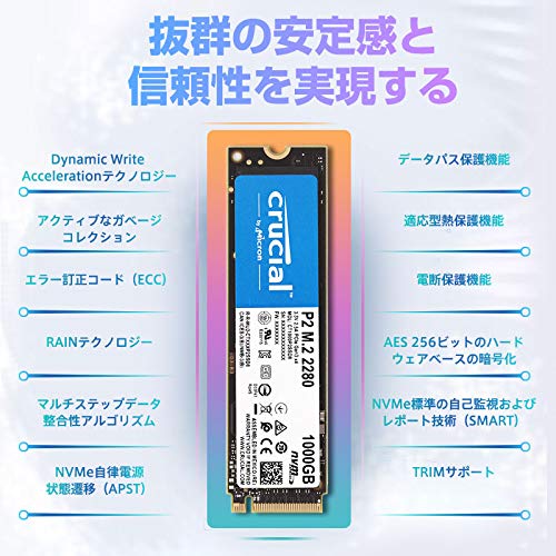 Crucial クルーシャル P2シリーズ 1TB(1000GB) 3D NAND NVMe PCIe M.2 SSD CT1000P2SSD8 [並行輸入品]_6