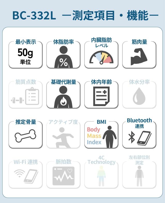 タニタ 体重計 体組成計 スマホ連動 50g単位 バックライト BC-332L WH ホワイト 子供の成長を見守る_1