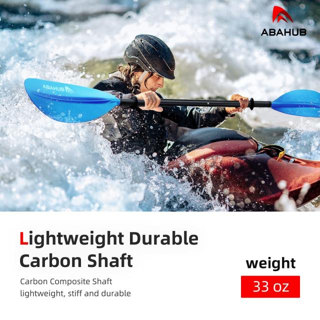 Abahub炭素 カヤックパドル 小舟用 230糎 カヤックパドル パドル縄索付き添い人 カヤック 炭素 衣料繊維 矢がら 青味 足し加える