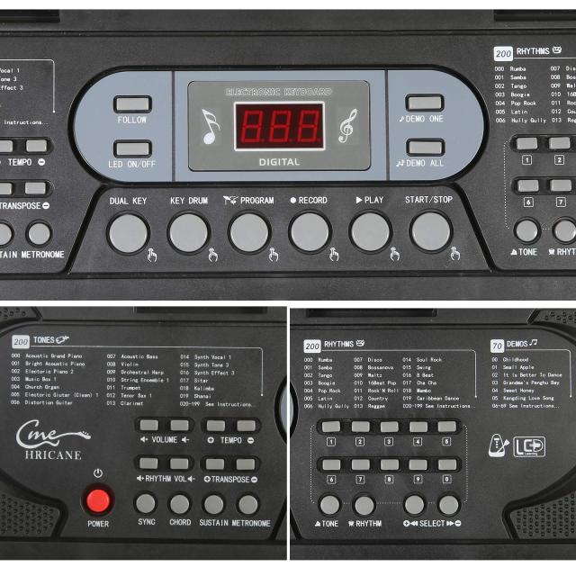 Hricane キーボード ピアノ 電子ピアノ 61鍵盤 200種類音色 200