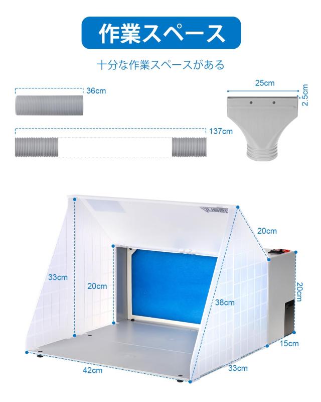Anesty 塗装ブース スプレーブース LED照明 スイッチ2モード LEDのみ