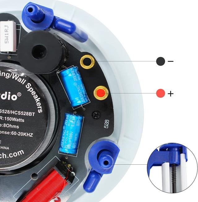 Herdio 600W ブルートゥース 天井埋め込み型スピーカー 2ウェイ/ラウンド型/1本 ホワイト 18.5cm 8Ω 天井スピーカー(4スピーカー)