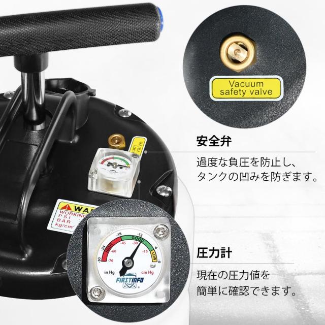 良匠 15Lオイルチェンジャー エアー手動兼用 ポンプ 液体交換 抜き取り 安全弁・オイルホース付
