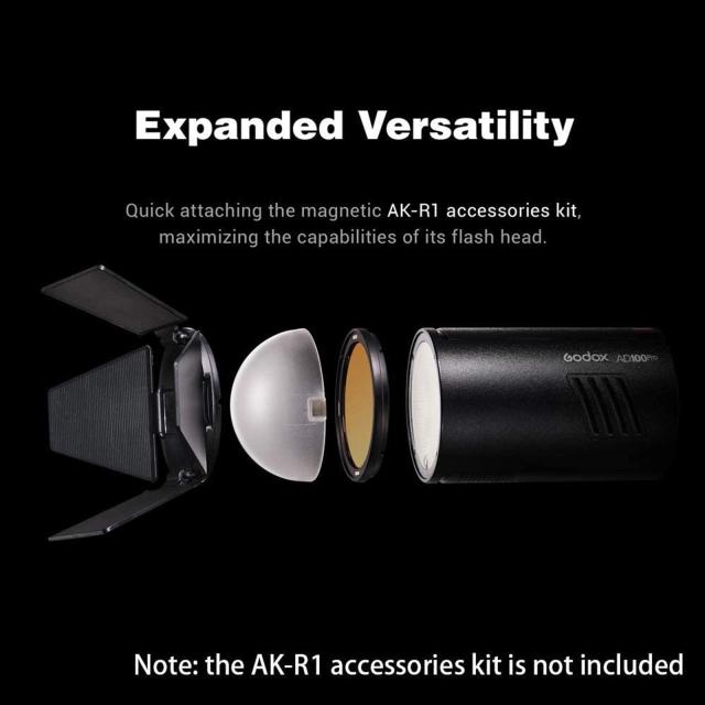 【Godox正規代理店】Godox AD100Proフラッシュストロボ、 100Ws TTL 2.4G HSS 1 / 8000sポケットフラッシュストロボ、7.2V / 2600mAhリチ