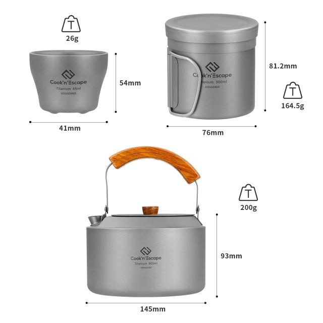 COOK’N’ESCAPE チタン ケトル&マグ セット 軽量 コンパクト アウトドア 自宅用 ティー&コーヒーセット キャンプ 旅行 Polar Night Serieの通販は COOK’N’ESCAPE チタン ケトル&マグ セット 軽量 コンパクト アウトドア 自宅用 ティー&コーヒーセット キャンプ 旅行 Polar Night Serieの通販は