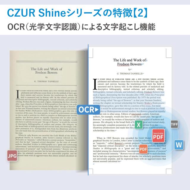 CZUR Shine Ultra ドキュメントスキャナー ブックスキャナー a3 スキャナー 高速 スキャン ocr 機能 Windows また mac 対応 1300万画素_3