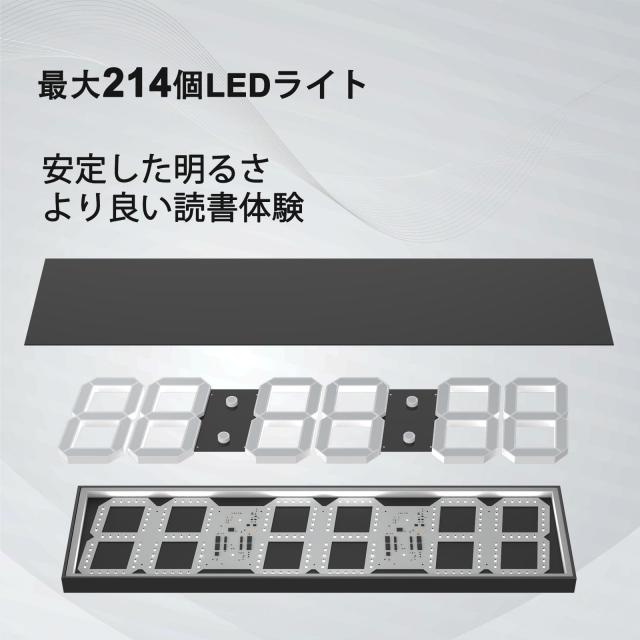 CHKOSDA デジタル壁掛け時計 自動調光機能付き特大LEDデジタル時計 リモコン付き巨大なカウントダウンタイマー 27インチ幅LEDディスプレ_4