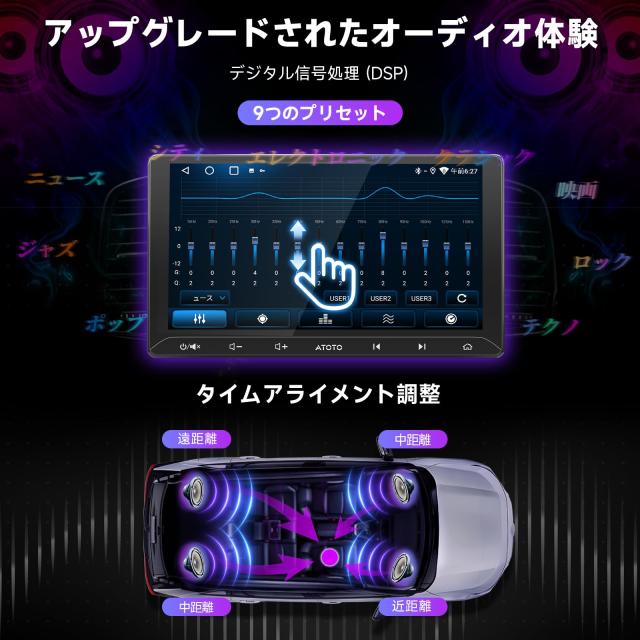 ATOTO A5L 10.1インチAndroid ディスプレイオーディオ、 2DIN