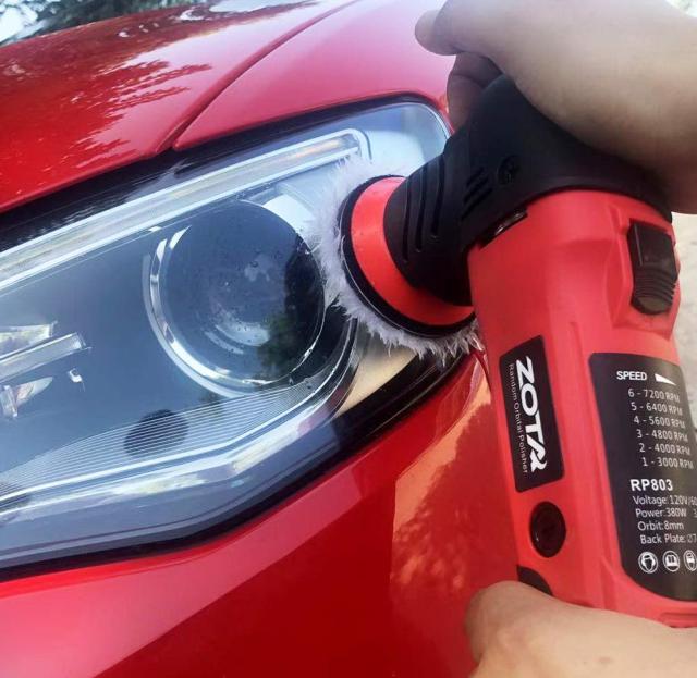 ZOTAポリッシャー,75mm小型 ランダムオービタル式,100V六段変速 3000-7200RPM 恒定回転速度 業務用 家庭用 自動車用 車磨き バイク用, 木_2