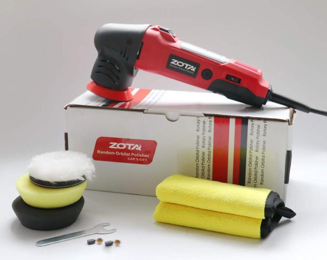 ZOTAポリッシャー,75mm小型 ランダムオービタル式,100V六段変速 3000-7200RPM 恒定回転速度 業務用 家庭用 自動車用 車磨き バイク用, 木_7