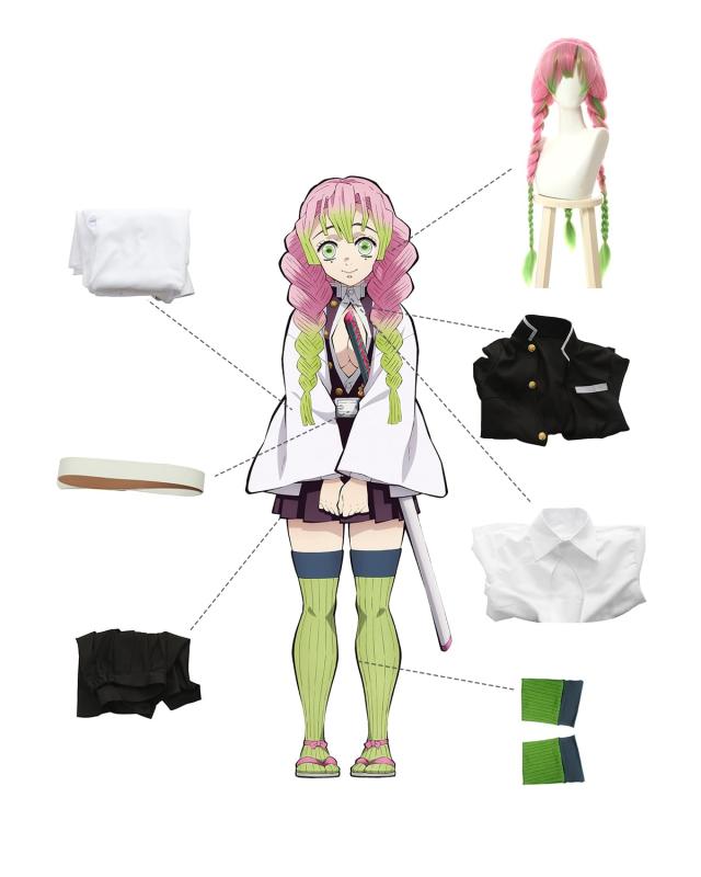 神併良品 甘露寺蜜璃 コスプレ ウィッグ付き 恋柱 かんろじ み